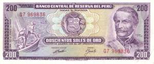 200 Soles de oro 20.6.1969
